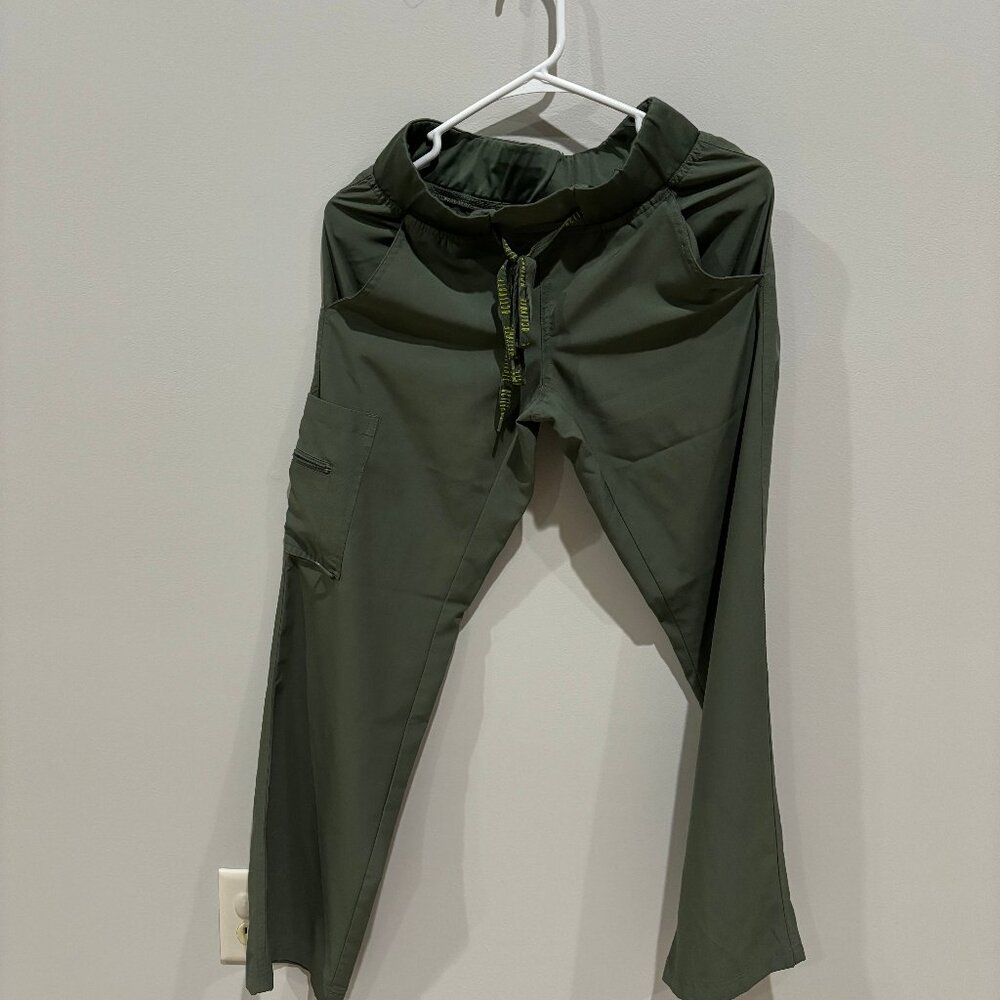 Scrub Pants Med Couture Womens XSP Green Drawsting Nursing Medical